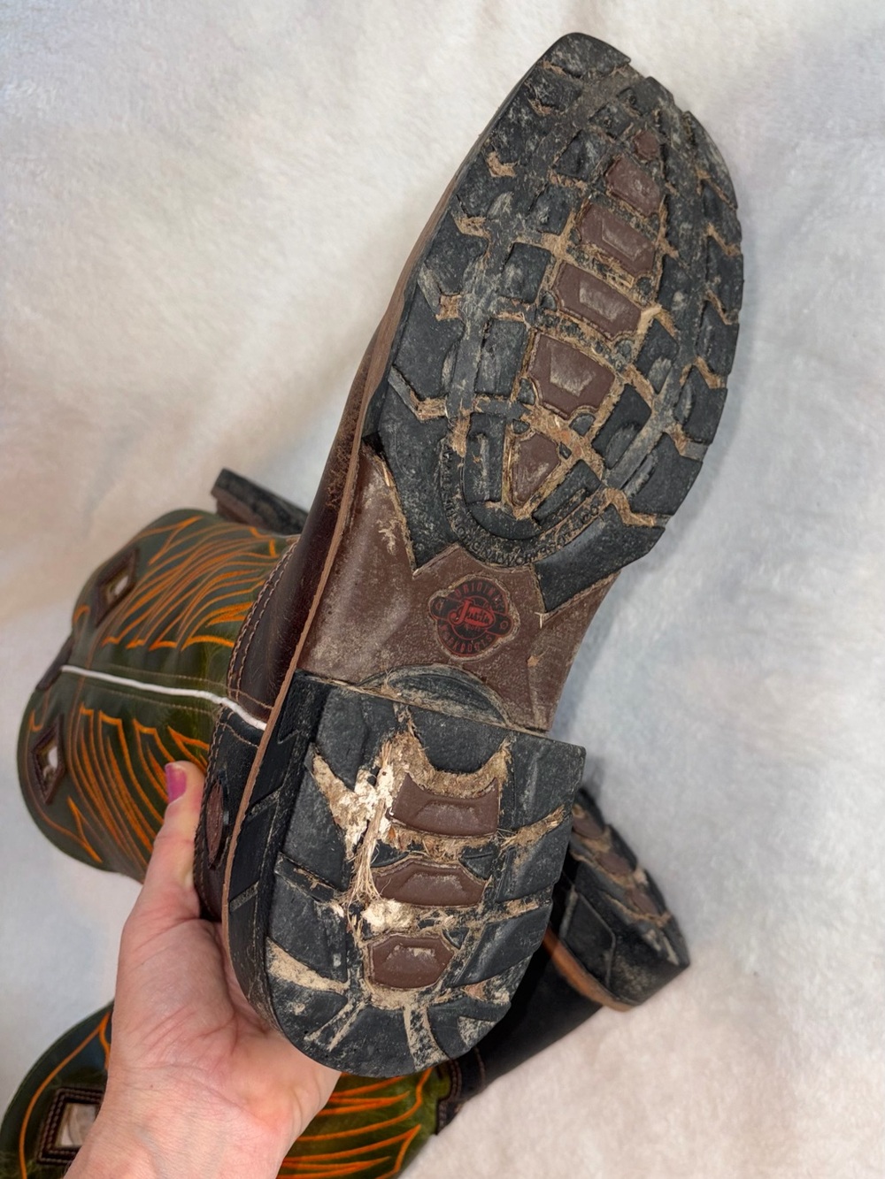 Justin Boots Derrickkman Leather Boots sz 10.5 - Picture 7 of 11
